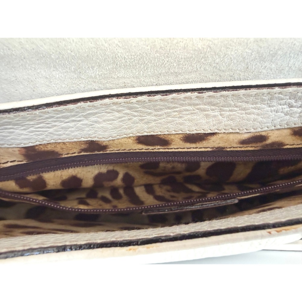 Dolce & Gabbana Vintage Y2K D-Ring Shoulder Bag White Leather & Python - Picture 10 of 13